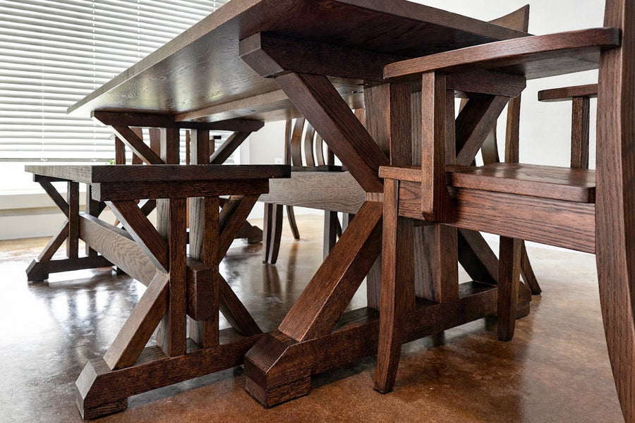 Joanne Farm Table — solid hardwood dining table handcrafted in Benton, Arkansas