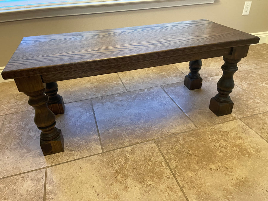The Hilton Dining Bench — solid hardwood dining bench handcrafted in Benton, Arkansas