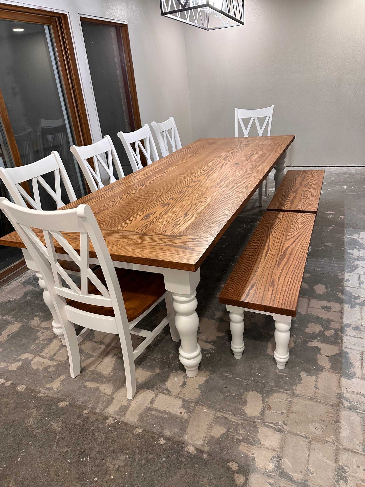 Jill Dining Table Set With 6 XX (X) Back Chairs and Bench Option (discounts applied)