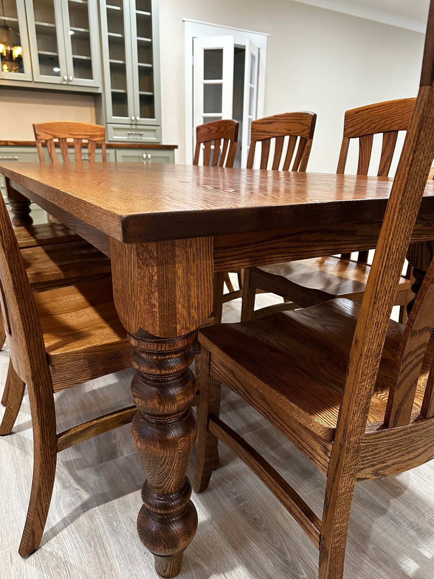 Jill Dining Set With 6 Matching Hardwood Chairs