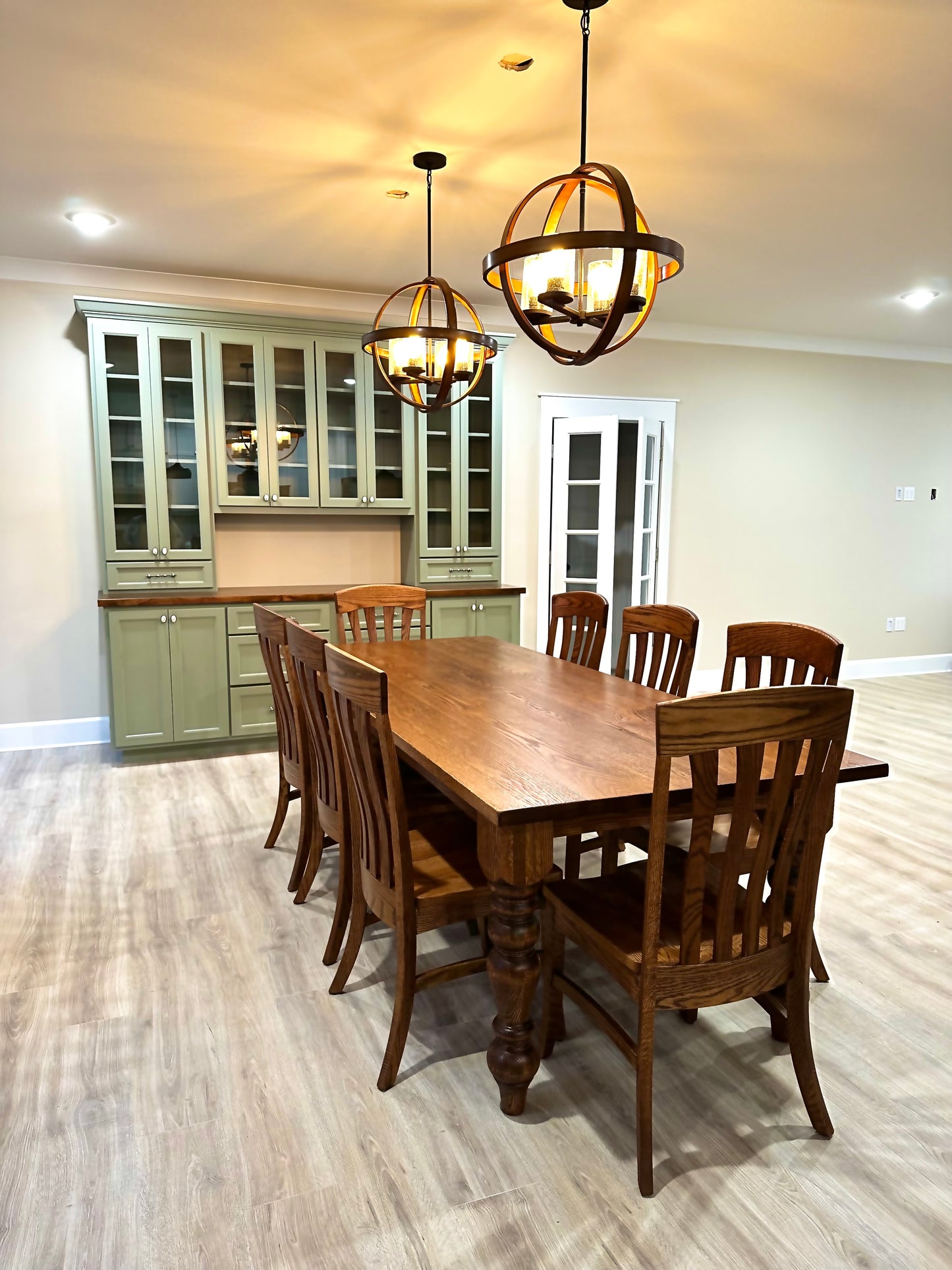Jill Dining Set With 6 Matching Hardwood Chairs