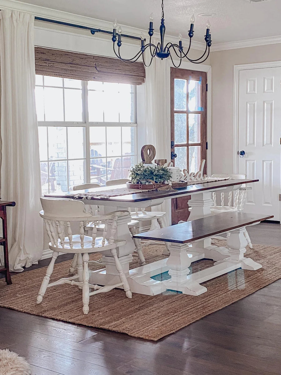 The Renee Dining Bench — solid hardwood dining bench handcrafted in Benton, Arkansas
