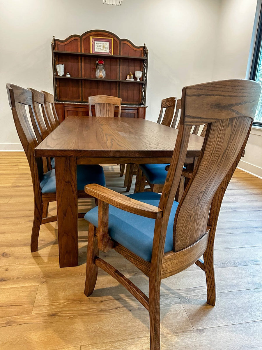 The Prairie Farm Table — solid hardwood dining table handcrafted in Benton, Arkansas