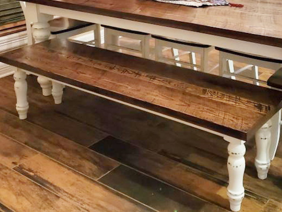 Jill Dining Bench — solid hardwood dining bench handcrafted in Benton, Arkansas