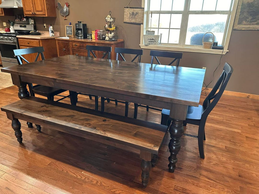 The Virginia Dining Table — solid hardwood dining table handcrafted in Benton, Arkansas