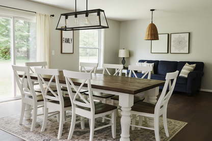 Jill Dining Table Set With 8 XX (X) Back Chairs and Bench Option (discounts applied)