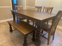 The Hilton Dining Bench — solid hardwood dining bench, view 5