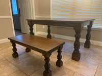 The Hilton Dining Bench — solid hardwood dining bench, view 3