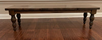 The Virginia Dining Bench — solid hardwood dining bench handcrafted in Benton, Arkansas