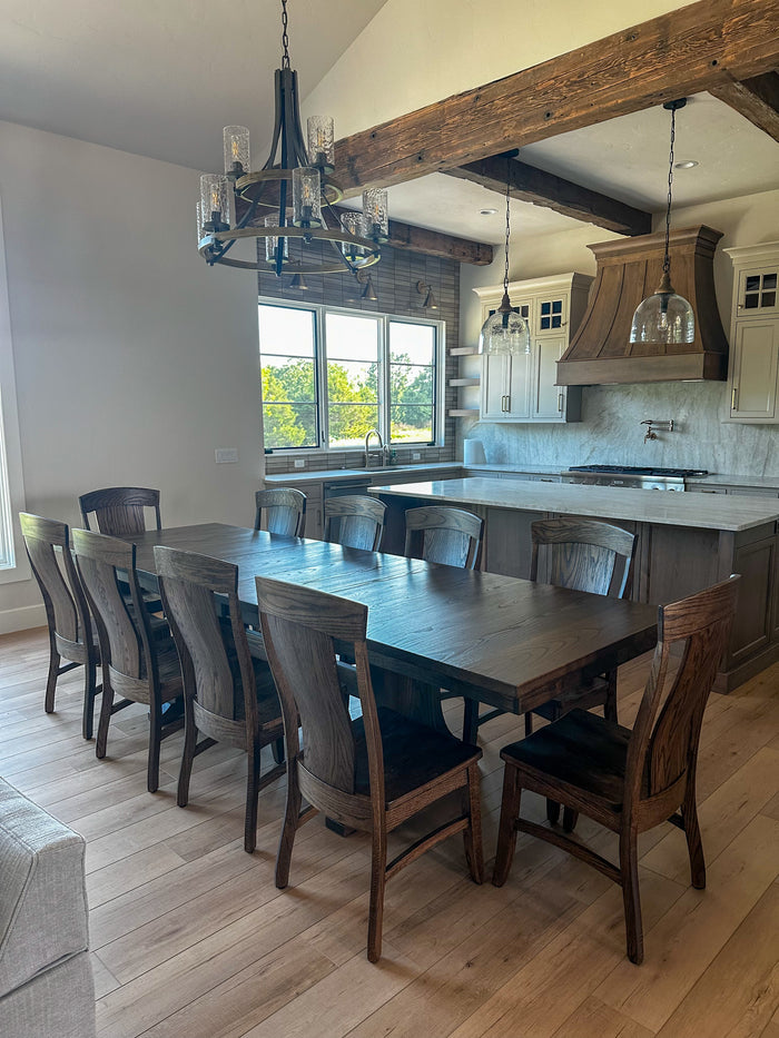 Walnut table, chairs and console built for the Siemonsma home