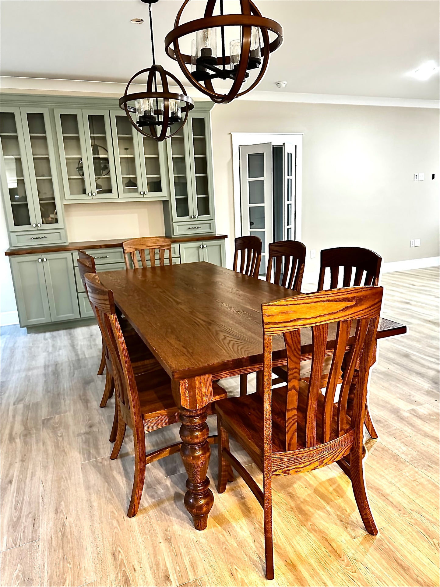Jill Dining Set With 6 Matching Hardwood Chairs