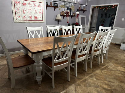 Jill Dining Table Set With 8 XX (X) Back Chairs and Bench Option (discounts applied)