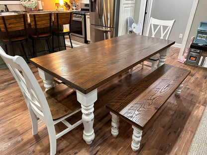 Jill Dining Table Set With 6 XX (X) Back Chairs and Bench Option (discounts applied)