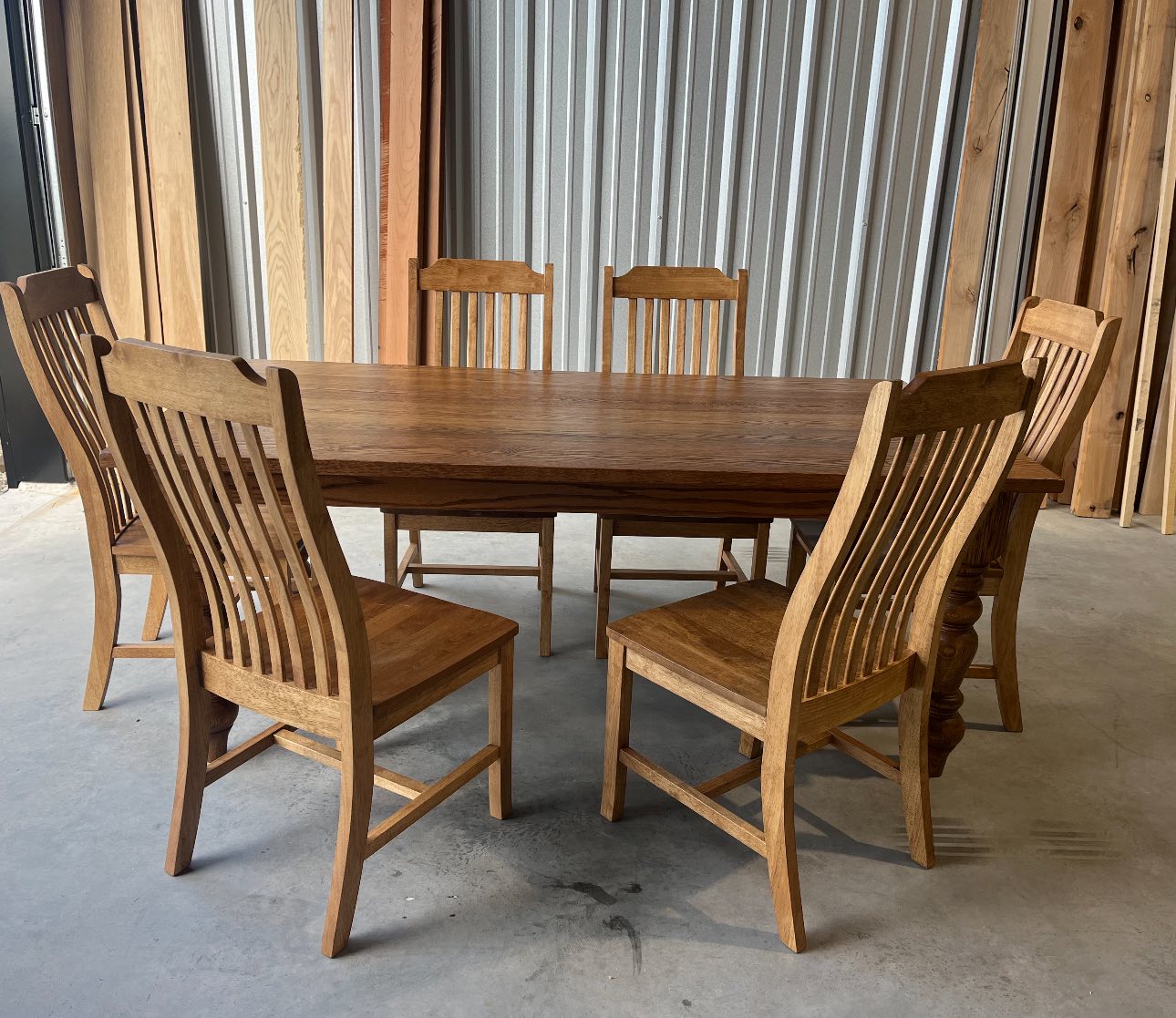 Jill Dining Set With 6 Matching Hardwood Chairs