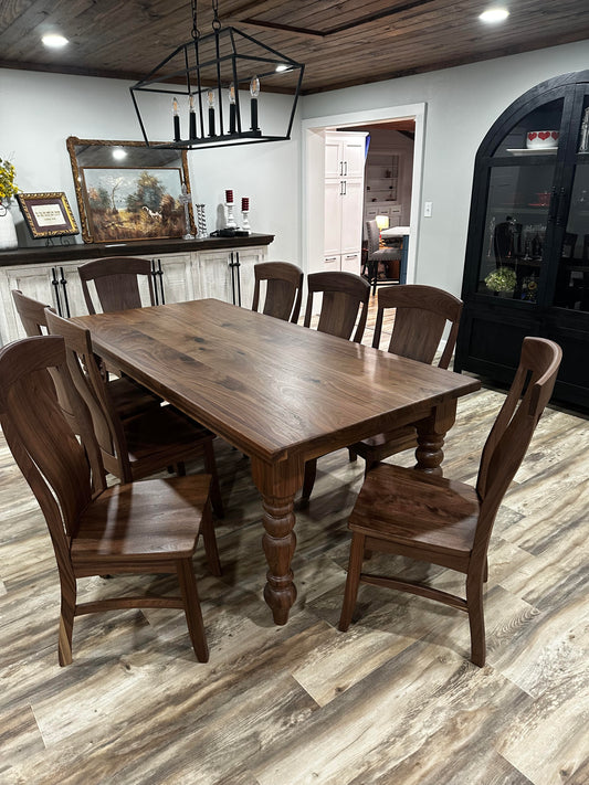 Jill Farm Table — solid hardwood dining table, view 2
