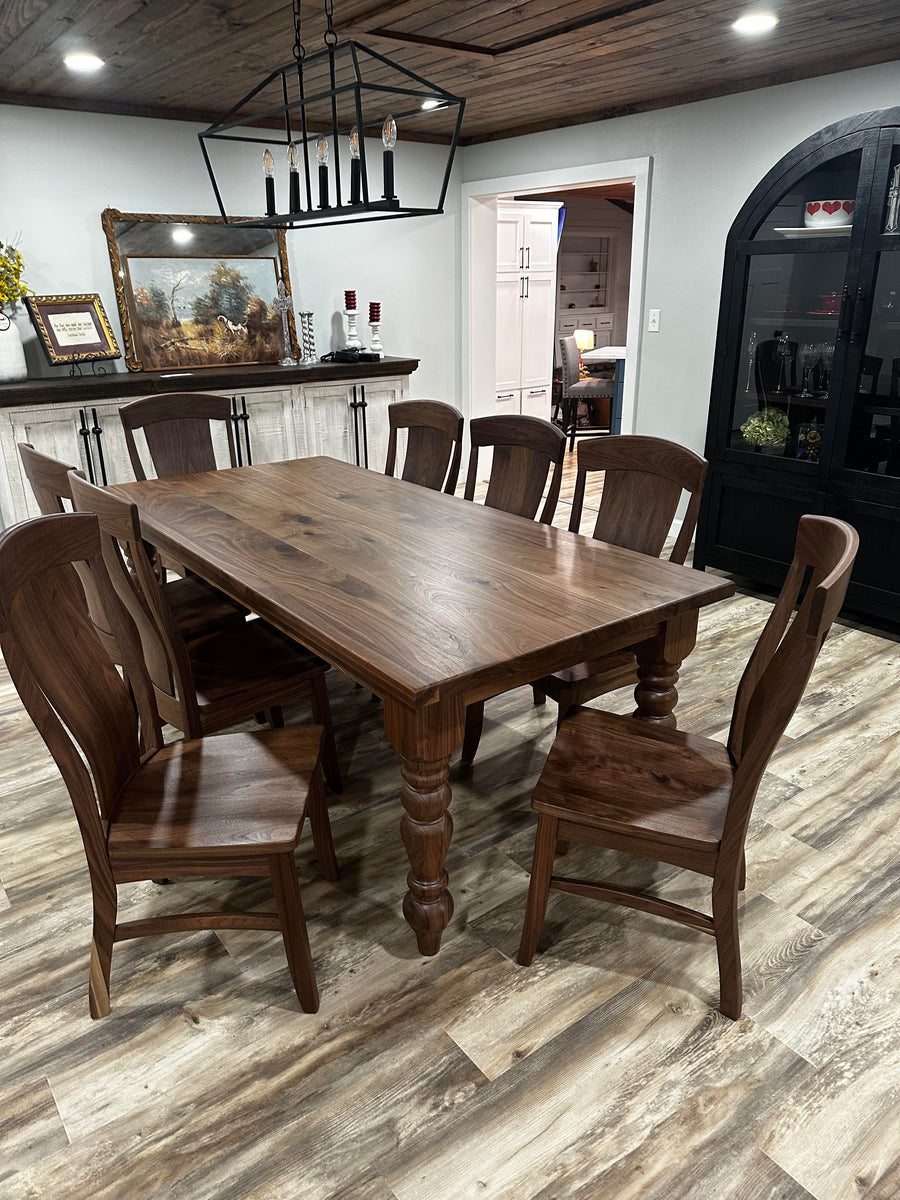 Jill Farm Table — solid hardwood dining table, view 2